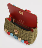 Dolce&Gabbana woven My Sicily top-handle bag with floral appliqué (British brand)