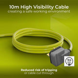 Masterplug Pro-XT 10m 4-socket cable reel, UK version