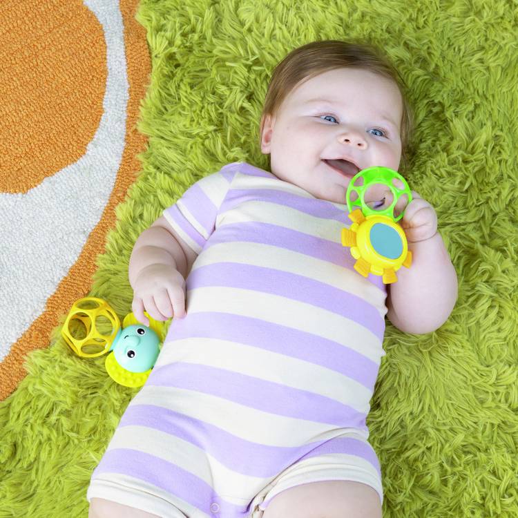 Bright Starts Soother Pals lion and elephant teether toys, UK version