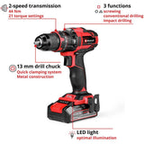 Einhell cordless combi drill 2.5Ah 18V, imported from the UK