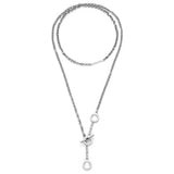 Olivia Burton stainless steel double layer necklace with honeycomb detail, imported from the UK