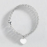 Revere sterling silver Belcher heart bracelet 19cm - British product