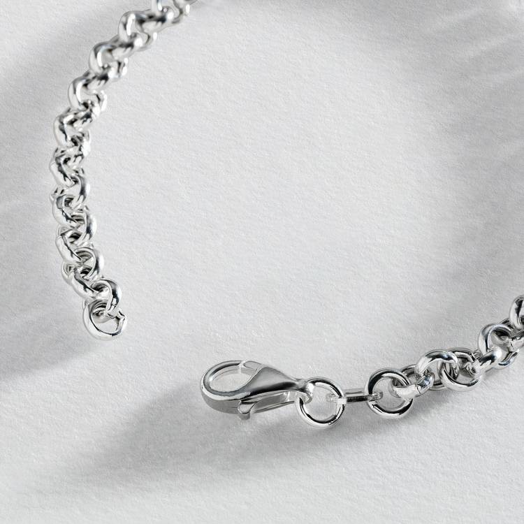 Revere sterling silver Belcher heart bracelet 19cm - British product