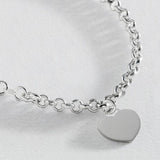 Revere sterling silver Belcher heart bracelet 19cm - British product