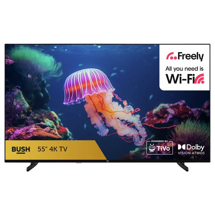 Bush 55 inch 4K UHD HDR LED Smart TV, imported from the UK