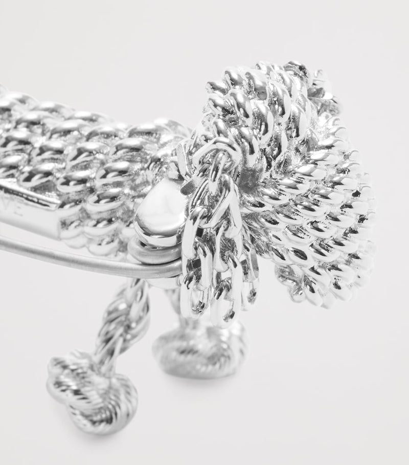 LOEWE sausage dog brooch in polished brass, imported from the UK