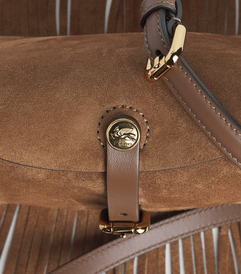 Etro small suede fringed pony shoulder bag (British brand)