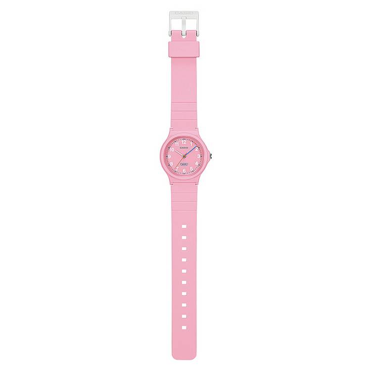 Casio pink analogue watch with resin strap, UK version