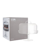 LSA International glass cake stand with dome (British brand)