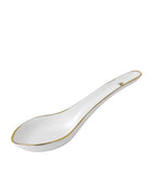 Wedgwood bone china soup spoon with gold trim (British brand)