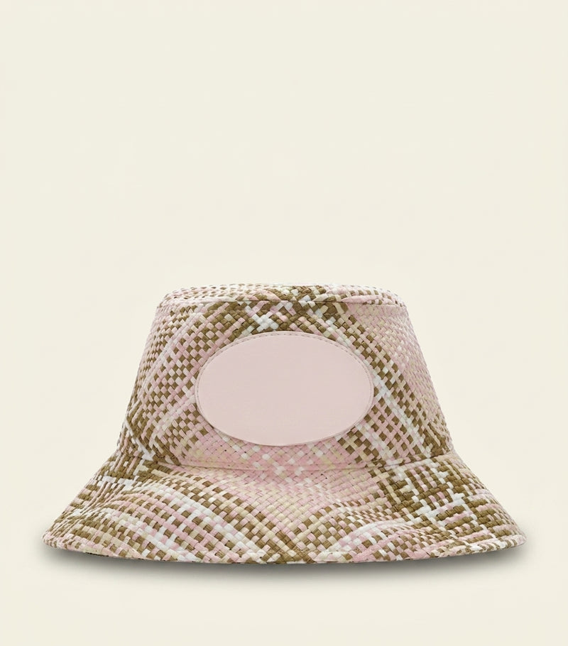 Burberry raffia bucket hat with Knight Stamp - British product