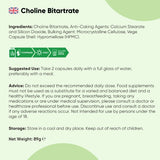 WeightWorld Vegan Choline Supplement 180 capsules, imported from the UK