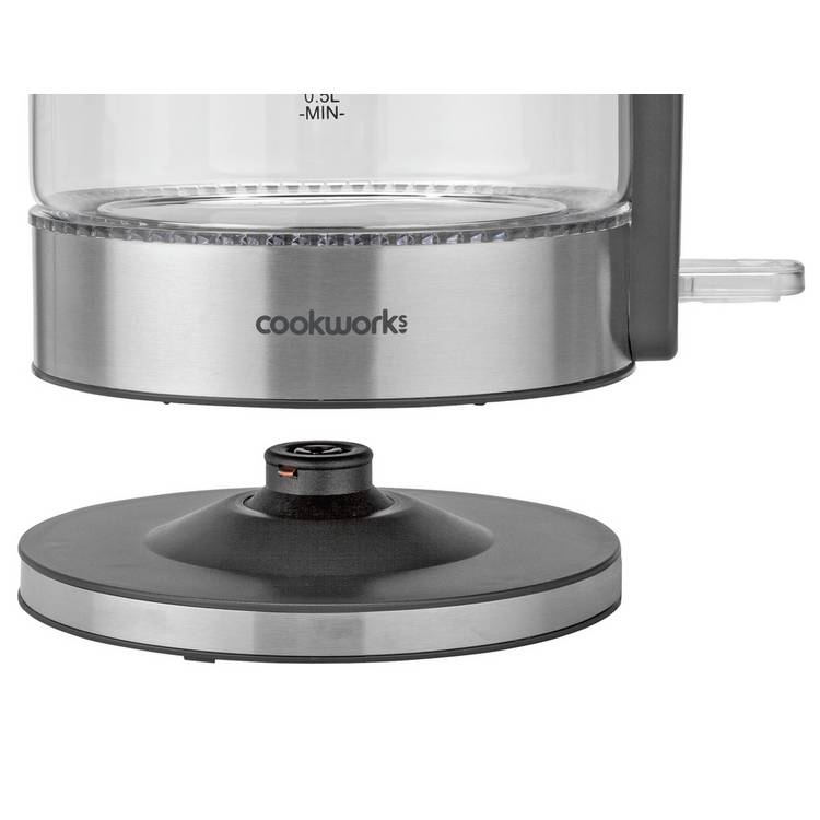 Cookworks glass stainless steel kettle 1.7L, imported from the UK