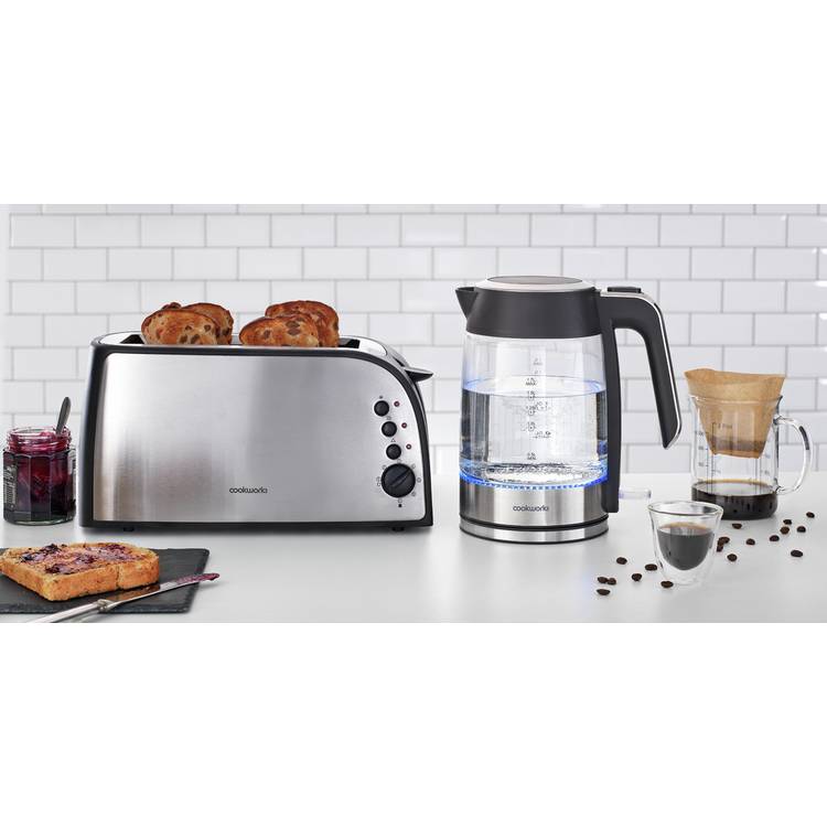 Cookworks glass stainless steel kettle 1.7L, imported from the UK