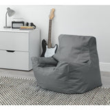Kaikoo large grey bean bag chair with storage pocket (British brand)