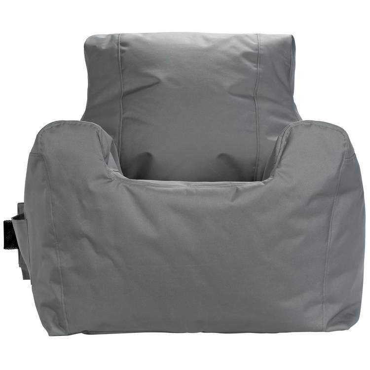 Kaikoo large grey bean bag chair with storage pocket (British brand)