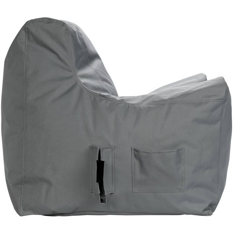 Kaikoo large grey bean bag chair with storage pocket (British brand)