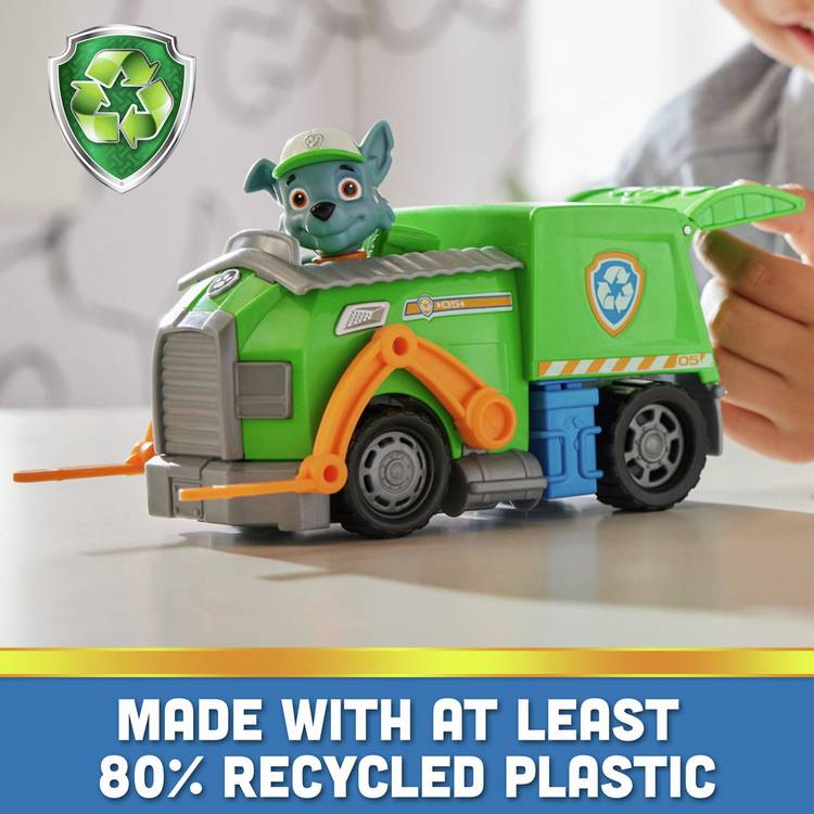 PAW Patrol Rocky's Recycling Truck toy vehicle, imported from the UK