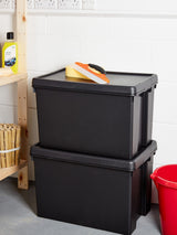 Next Wham Black 62L Heavy Duty Plastic Storage Box with Lid Set of 2- Buy online at McGrocer