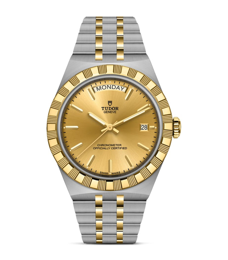 TUDOR Royal watch 40mm with yellow gold accents, stainless steel bracelet (British brand)
