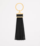 TOM FORD Leather T Tassel Keyring, imported from the UK