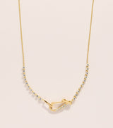 Harrods Jade Trau Yellow Gold and Diamond Line Lola Necklace- Buy online at McGrocer