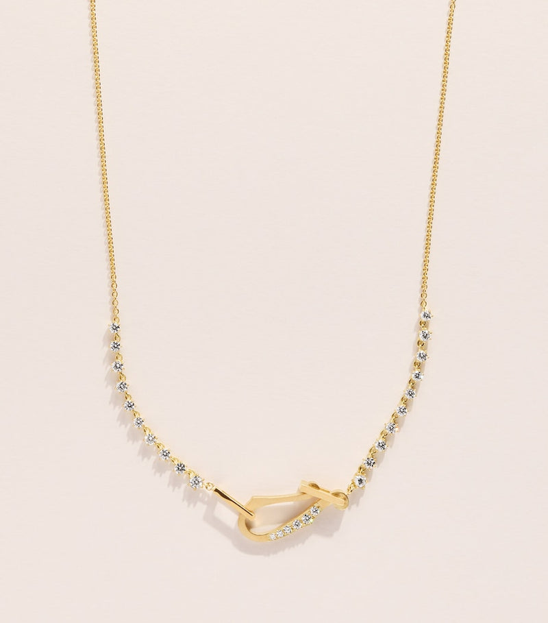 Jade Trau Lola Line yellow gold diamond necklace - British product