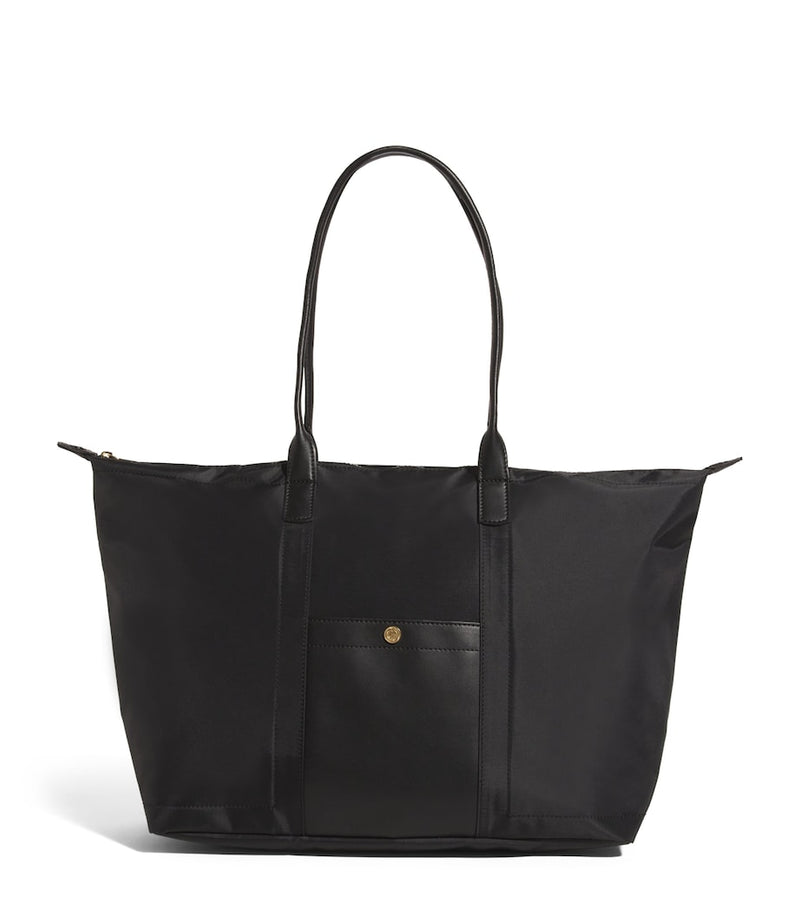 Harrods medium nylon tote bag with leather trim - British product