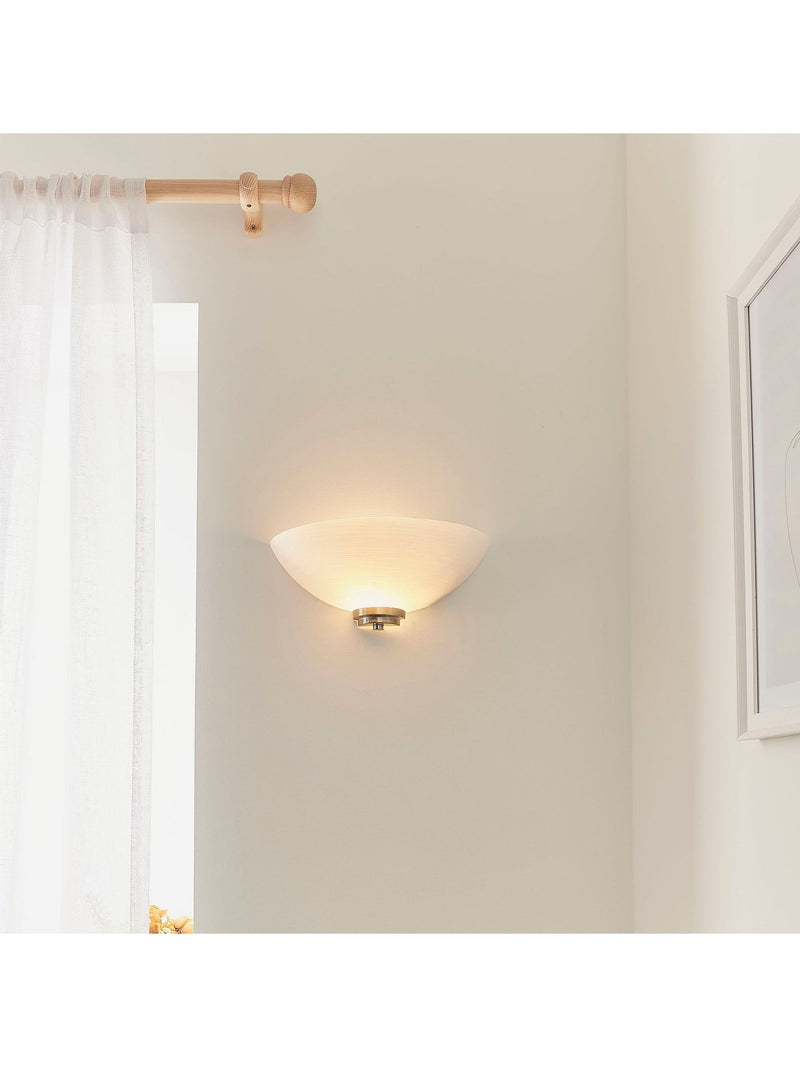 Gallery Home Perth wall light with chrome and white glass, UK version