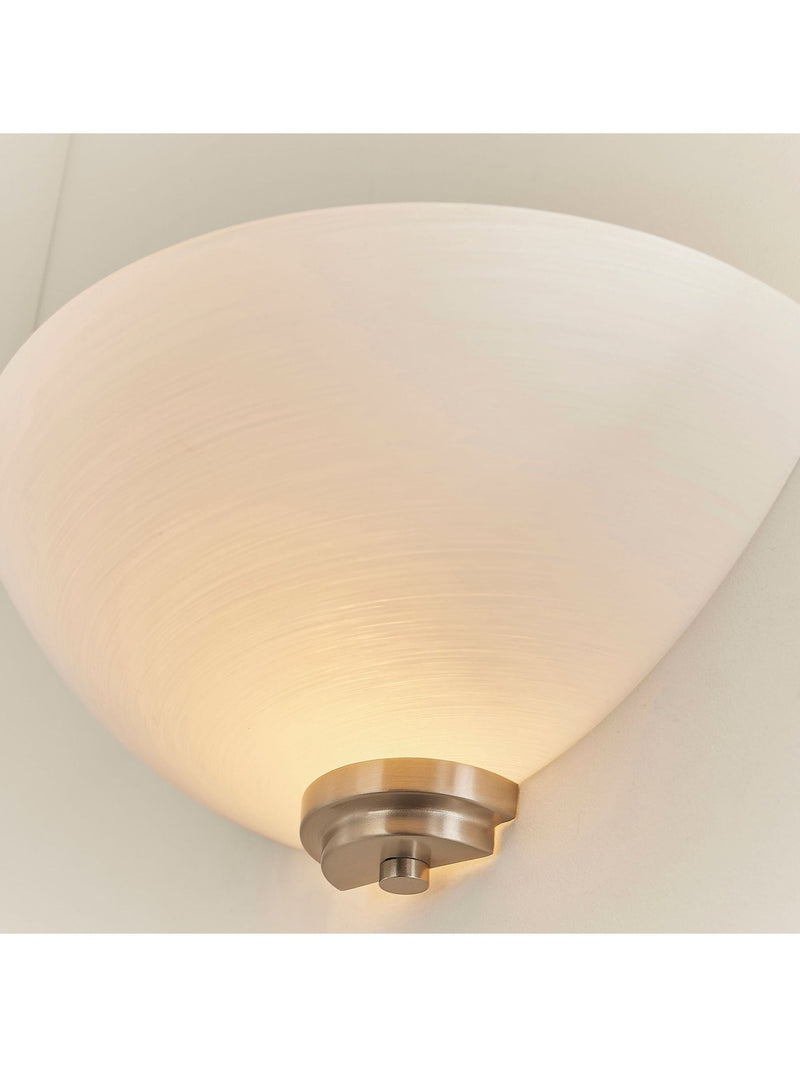 Gallery Home Perth wall light with chrome and white glass, UK version