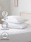Sleep In Silk firm pillows set of 2 (British brand)