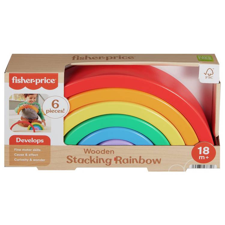 Fisher-Price wooden stacking rainbow toy - British product