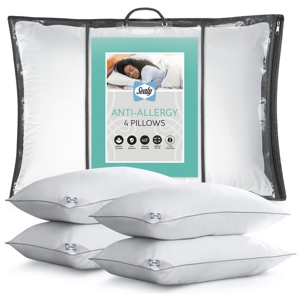 Sealy anti-allergy medium firm pillow 4-pack, UK version
