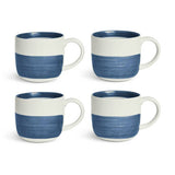 Habitat stoneware mug set blue stripes, imported from the UK