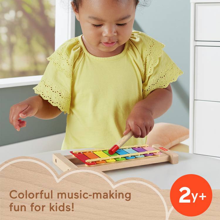 Fisher-Price wooden xylophone musical toy for toddlers (British brand)