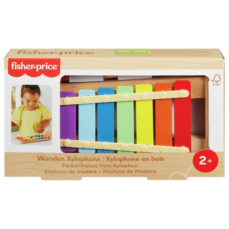 Fisher-Price wooden xylophone musical toy for toddlers (British brand)