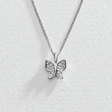 Argos Revere Sterling Silver Butterfly Pendant Necklace with Cubic Zirconia, 45.7cm- Buy online at McGrocer