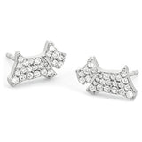 Radley sterling silver dog stud earrings with cubic zirconia stones, UK version