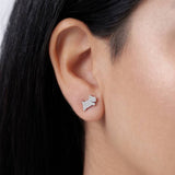 Radley sterling silver dog stud earrings with cubic zirconia stones, UK version