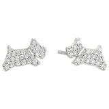 Radley sterling silver dog stud earrings with cubic zirconia stones, UK version