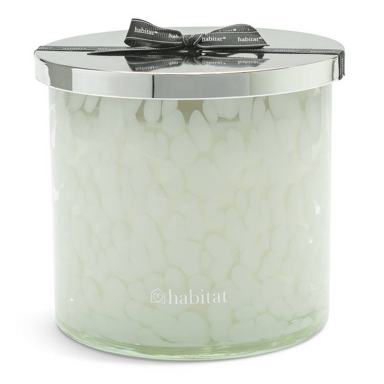 Habitat large confetti glass candle multiwick geranium and pear, UK version