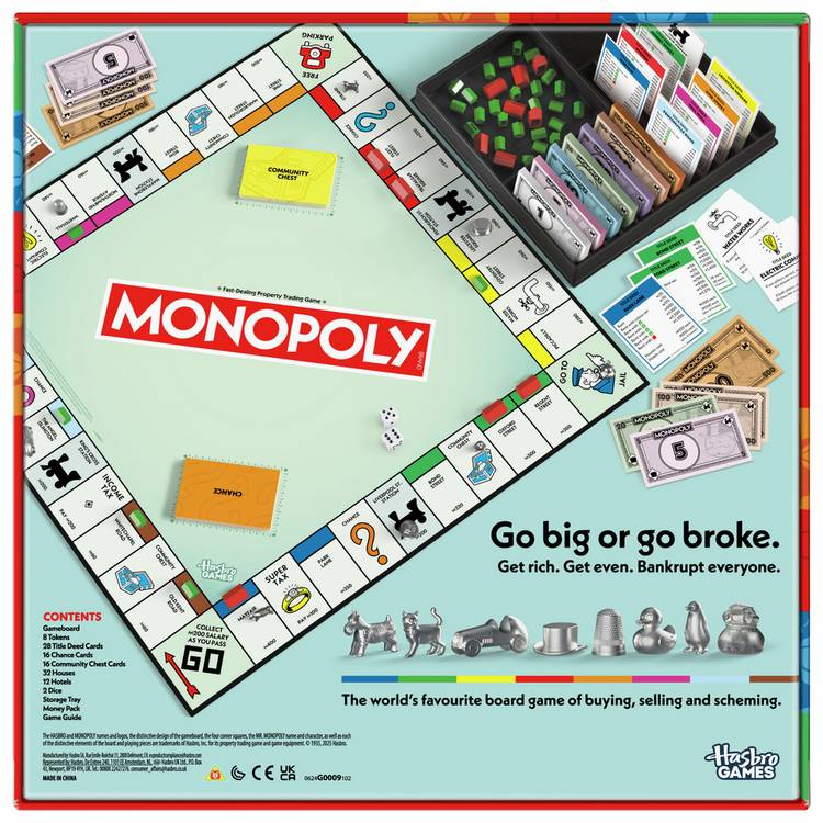 Hasbro Monopoly Refresh board game - British product