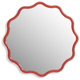 Habitat red coral wavy round wall mirror 72cm (British brand)