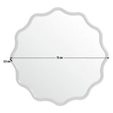 Habitat red coral wavy round wall mirror 72cm (British brand)
