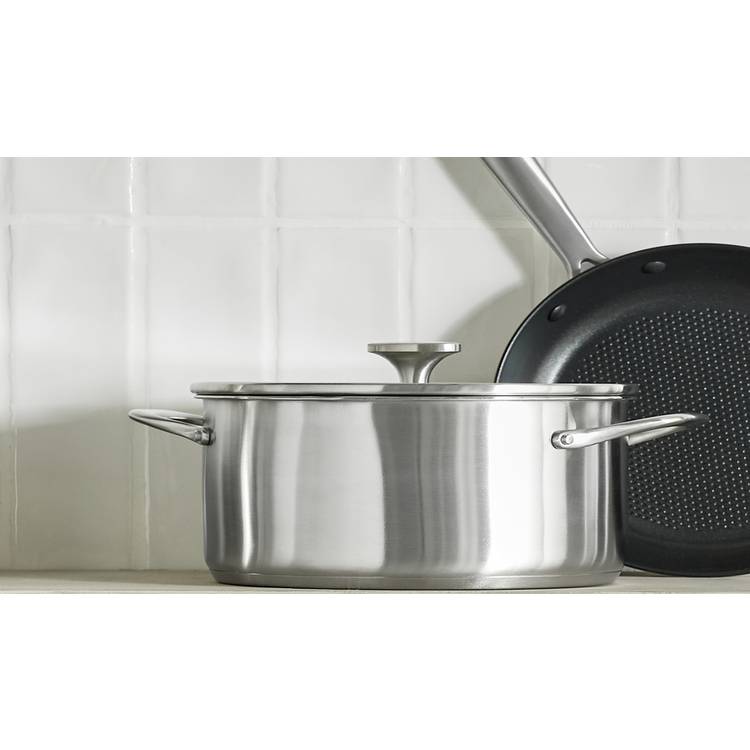 Habitat brushed stainless steel stock pot 24cm - British product