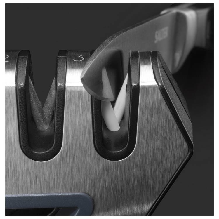 Salter hand held knife sharpener black 4-in-1 tool - British product