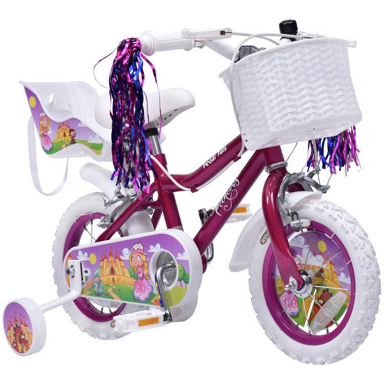 Pedal Pals 12 inch pink kids mountain bike, UK version