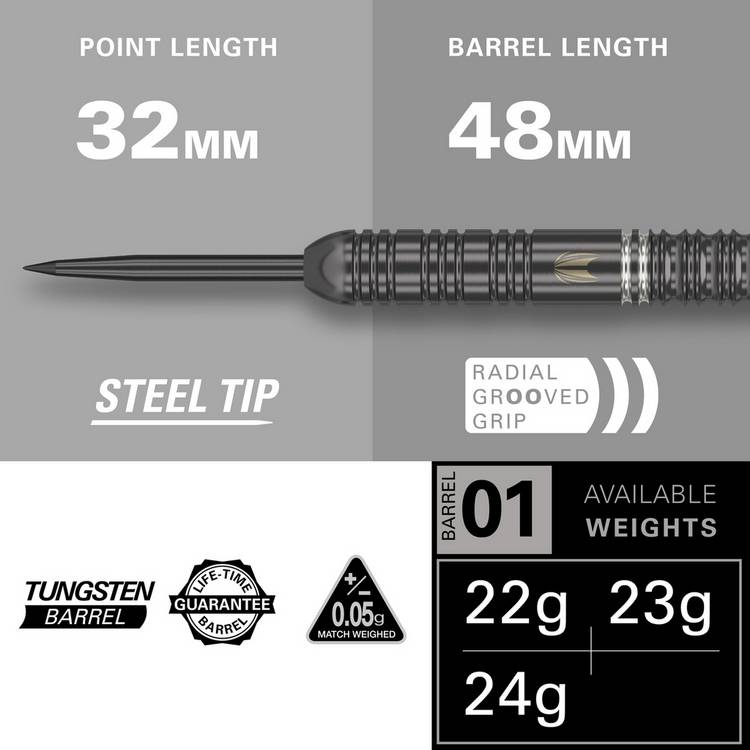 Target Ares 24g tungsten darts set, UK version