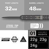 Target Ares 24g tungsten darts set, UK version