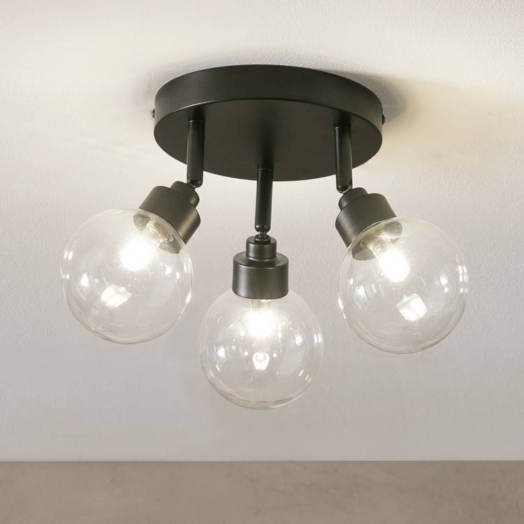 Argos Home black steel 3-light spotlight plate, imported from the UK